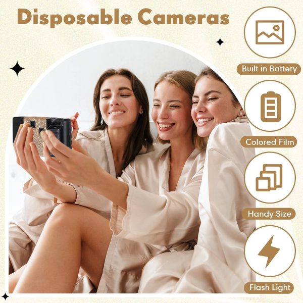 4 Pcs Disposable Camera Single Use Film Camera One Time Camera for Photography with Flash Color Film for Wedding, Anniversary, Travel, Camp, Party Supplies, Birthday Gift (Classic Style) - Image 6
